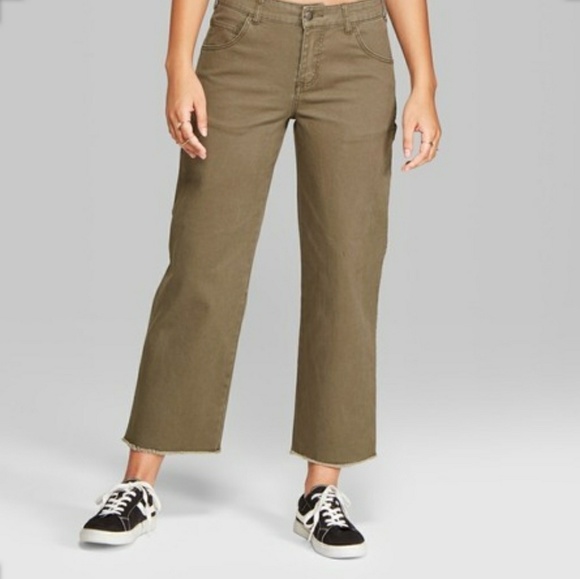 wild fable Denim - NWT Wild Fable Olive Cropped Carpenter Pants/Jeans
